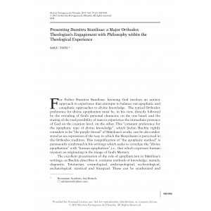 Presenting Dumitru Staniloae: A Major Orthodox Theologian&rsquo;s Engagement with Philosophy within the Theological Experience