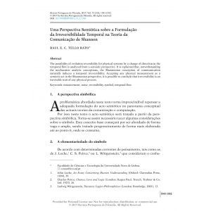 Uma Perspectiva Semi&oacute;tica sobre a Formula&ccedil;&atilde;o da Irreversibilidade Temporal na Teoria da Comunica&ccedil;&atilde;o de Shannon