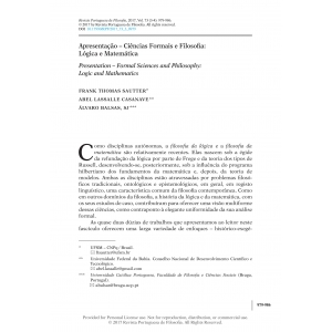 Apresentação – Ciências Formais e Filosofia: Lógica e Matemática