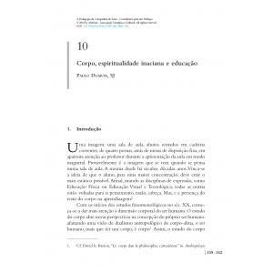 Corpo, espiritualidade inaciana e educa&ccedil;&atilde;o