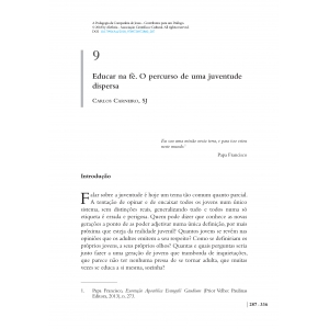 Educar na f&eacute;. O percurso de uma juventude dispersa