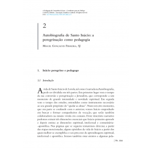 Autobiografia de Santo In&aacute;cio: a peregrina&ccedil;&atilde;o como pedagogia