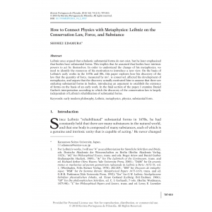 How to Connect Physics with Metaphysics: Leibniz on the Conservation Law, Force, and Substance