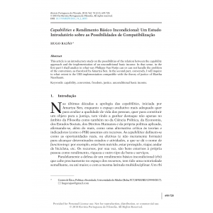 Capabilities e Rendimento Básico Incondicional: Um Estudo Introdutório sobre as Possibilidades de Compatibilização