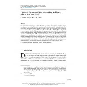 Politico-Architectonic Philosophy as Place Building in Albany, New York, U.S.A.