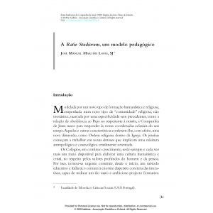 A Ratio Studiorum, um modelo pedag&oacute;gico