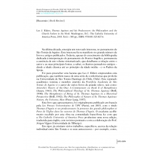 Book Review - Thomas Aquinas and his Predecessors: the Philosophers and the Church Fathers in his Work