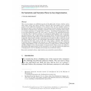On Narrativity and Narrative Flavor in Jazz Improvisation