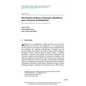 Dos Factores de Risco e Protec&ccedil;&atilde;o &agrave; Resili&ecirc;ncia para o Consumo de Subst&acirc;ncias