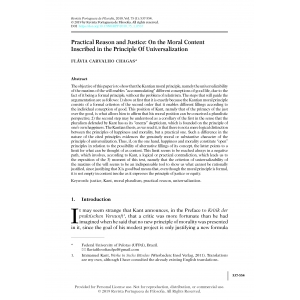 Practical Reason and Justice: On the Moral Content Inscribed in the Principle Of Universalization