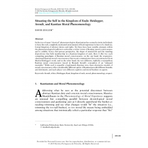 Situating the Self in the Kingdom of Ends: Heidegger, Arendt, and Kantian Moral Phenomenology