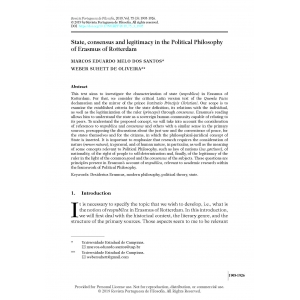 State, Consensus and Legitimacy in the Political Philosophy of Erasmus of Rotterdam