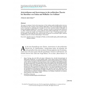 Aristotelismus und Averroismus in der politischen Theorie bei Marsilius von Padua und Wilhelm von Ockham