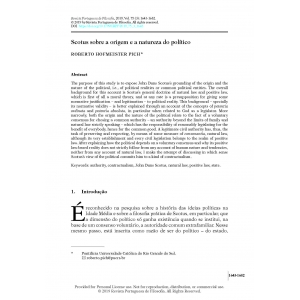 Scotus sobre a origem e a natureza do pol&iacute;tico
