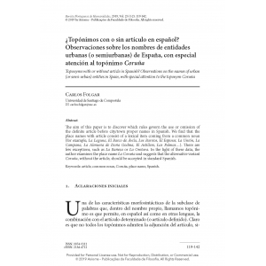 &ldquo;&iquest;Top&oacute;nimos con o sin art&iacute;culo en espa&ntilde;ol? Observaciones sobre los nombres de entidades urbanas (o semiurbanas) de Espa&ntilde;a