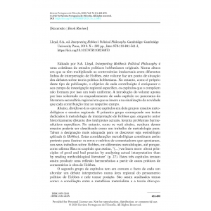 Book Review - Interpreting Hobbes&rsquo;s Political Philosophy