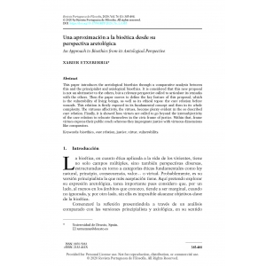 Una aproximación a la bioética desde su perspectiva aretológica