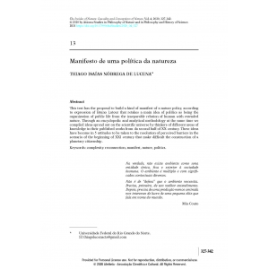 Manifesto de uma pol&iacute;tica da natureza