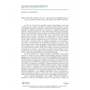 Book Review - Ribeiro Júnior, Nilo. Sabedoria da carne – Uma filosofia da sensibilidade ética em Levinas