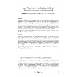 Max Planck e a Relev&acirc;ncia Metaf&iacute;sica do Realismo para a Ci&ecirc;ncia Natural
