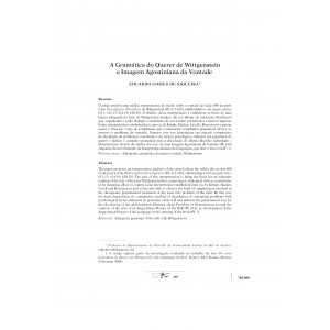 A Gram&aacute;tica do Querer de Wittgenstein e a Imagem Agostiniana da Verdade