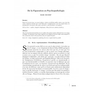 De la Figuration en Psychopathologie
