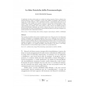 La Idee Estetiche della Fenomenologia