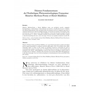 Th&egrave;mes Fondamentaux de l&laquo;Esth&eacute;tique Ph&eacute;nom&eacute;nologique Fran&ccedil;aise: Maurice Merleau-Ponty et Henri Maldiney
