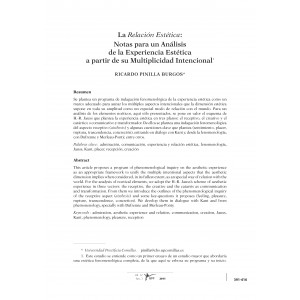 La Relaci&oacute;n Est&eacute;tica: Notas para un An&aacute;lisis de la Experiencia Est&eacute;tica a partir de su Multiplicidad Intencional