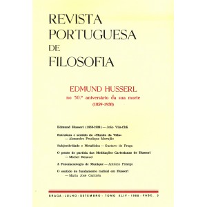 Edmund Husserl: no 50.&deg; anivers&aacute;rio da sua morte 1859-1938