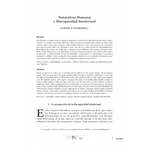 Naturaleza Humana y Discapacidad Intelectual