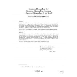 Estamos Llegando a Ser: Dignidad, Naturaleza Humana y Derecho Natural en Ernest Bloch