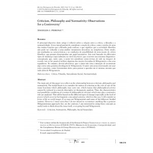 Criticism, Philosophy and Normativity: Observations for a Controversy