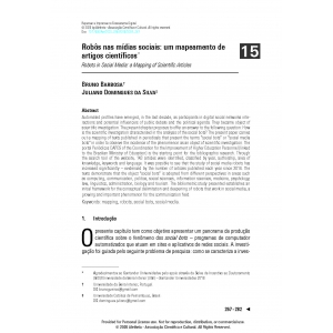 Rob&ocirc;s nas m&iacute;dias sociais: um mapeamento de artigos cient&iacute;ficos