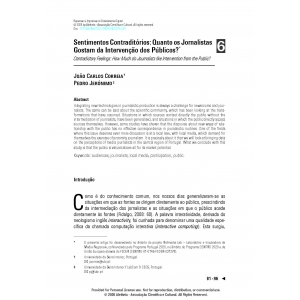 Sentimentos Contradit&oacute;rios: Quanto os Jornalistas Gostam da Interven&ccedil;&atilde;o dos P&uacute;blicos?