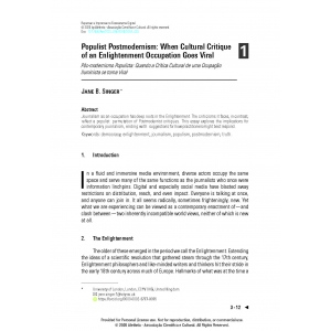 Populist Postmodernism: When Cultural Critique of an Enlightenment Occupation Goes Viral