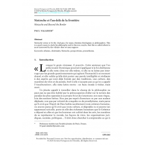 Nietzsche et l&rsquo;au-del&agrave; de la fronti&egrave;re