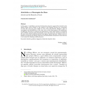 Arist&oacute;teles e a Hierarquia dos Bens