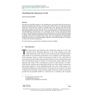 Classifying the Epicurean Goods