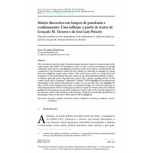 Matriz discursiva em tempos de pandemia e confinamento