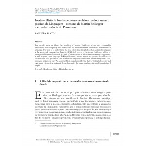 Poesia e Hist&oacute;ria: fundamento necess&aacute;rio e desdobramento poss&iacute;vel da Linguagem