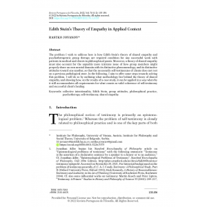 Edith Stein&rsquo;s Theory of Empathy in Applied Context