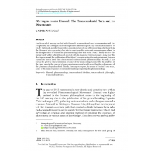 G&ouml;ttingen Contra Husserl: The Transcendental Turn and Its Discontents