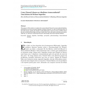 Como Husserl chegou ao idealismo transcendental? Uma leitura de Roman Ingarden