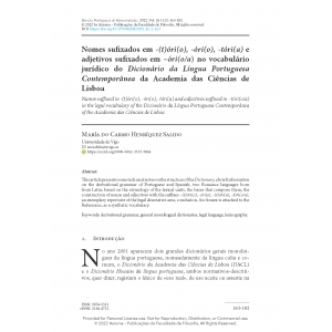 Nomes sufixados em -(t)&oacute;ri(o), -&oacute;ri(o), -t&oacute;ri(a) e adjetivos sufixados em &ndash;&oacute;ri(o/a) no vocabul&aacute;rio jur&iacute;dico