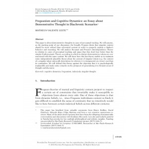 Fregeanism and Cognitive Dynamics: An Essay about Demonstrative Thought in Diachronic Scenarios