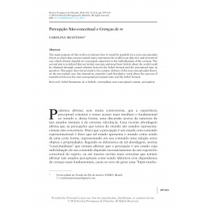 Percep&ccedil;&atilde;o N&atilde;o-conceitual e Cren&ccedil;as de re