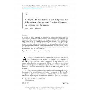 O Papel da Economia e das Empresas na Educa&ccedil;&atilde;o, na Justi&ccedil;a e nos Direitos Humanos. A Cultura nas Empresas