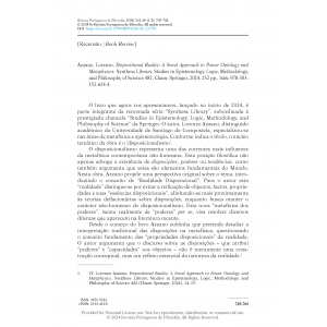 Book Review - Azzano, Lorenzo. Dispositional Reality: A Novel Approach to Power Ontology and Metaphysics