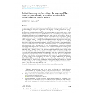 Critical Theory and Ideology Critique